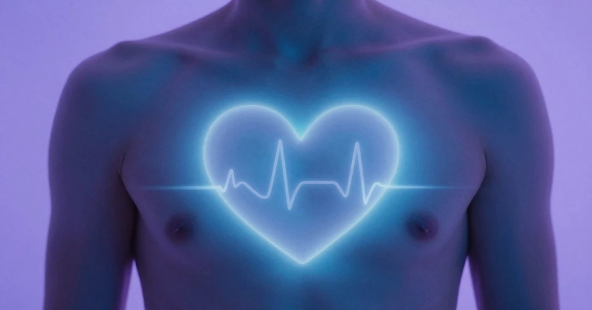 Person taking a morning pulse reading on their wrist, lying still in bed before getting up